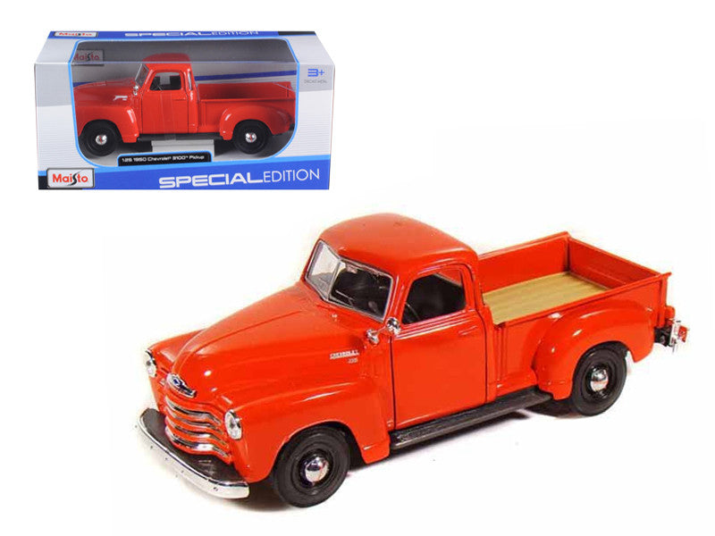 1950 Chevrolet 3100 Pickup Truck Omaha Orange 1/25 Diecast Model Car by Maisto-0