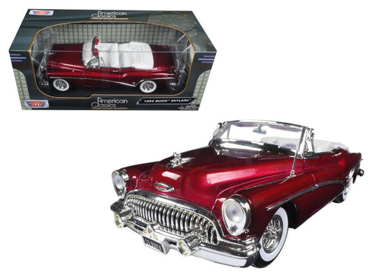 1953 Buick Skylark Burgundy 1/18 Diecast Model Car by Motormax-0