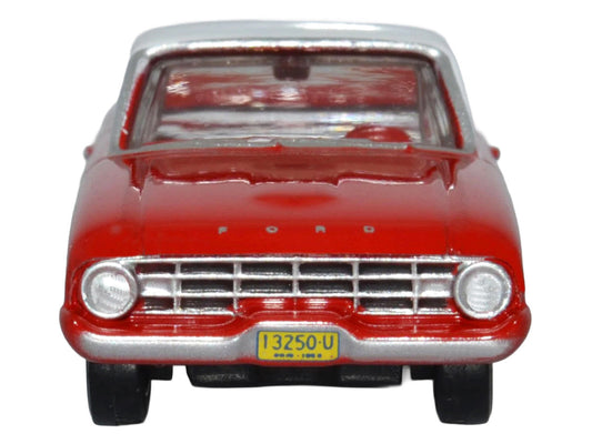 1960 Ford Falcon Ranchero Monte Carlo Red with Corinthian White Top 1/87 (HO) Scale Diecast Model Car by Oxford Diecast-1