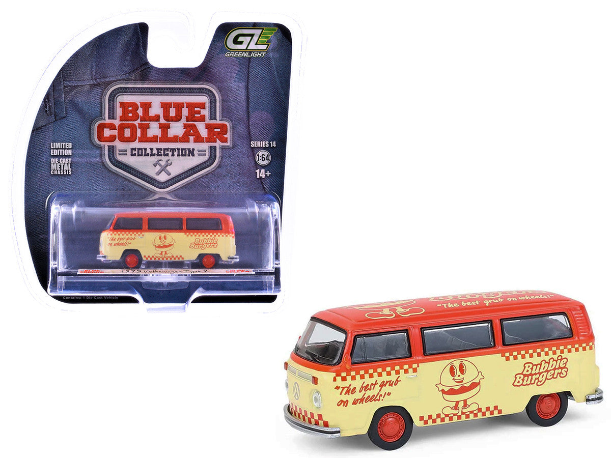 1975 Volkswagen Type 2 Van "Bubbie Burgers Food Truck" Orange and Cream "Blue Collar Collection" Series 14 1/64 Diecast Model Car by Greenlight-4