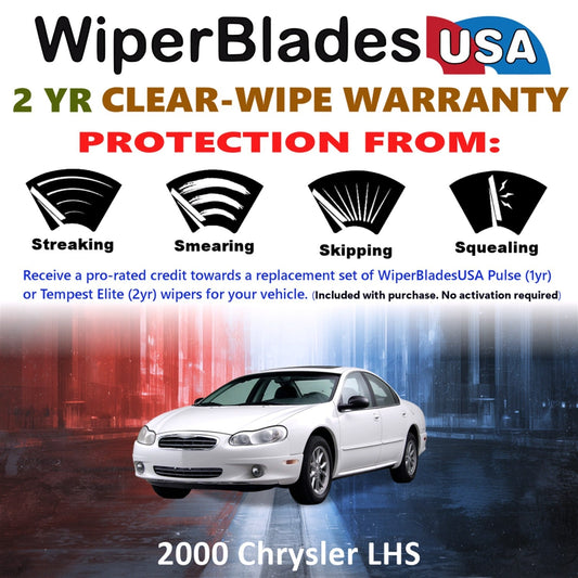 2000 Chrysler LHS Wiper Blades Set w/2yr Wear Warranty (Set of 2) Tempest Elite-1