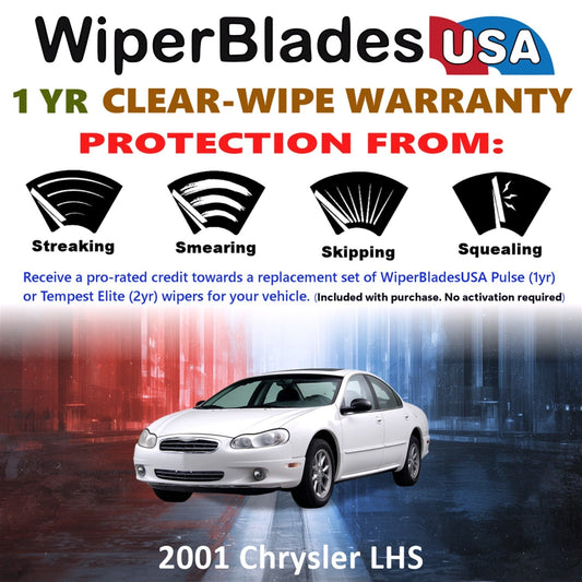 2001 Chrysler LHS Wiper Blades Set w/1yr Warranty (Set of 2) Pulse Beam Wipers-1