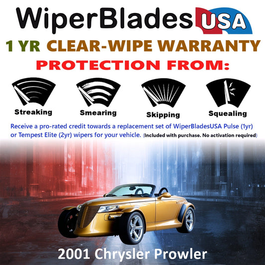 2001 Chrysler Prowler Wiper Blades w/1yr Wear Warranty (Set of 2) Wipers-1