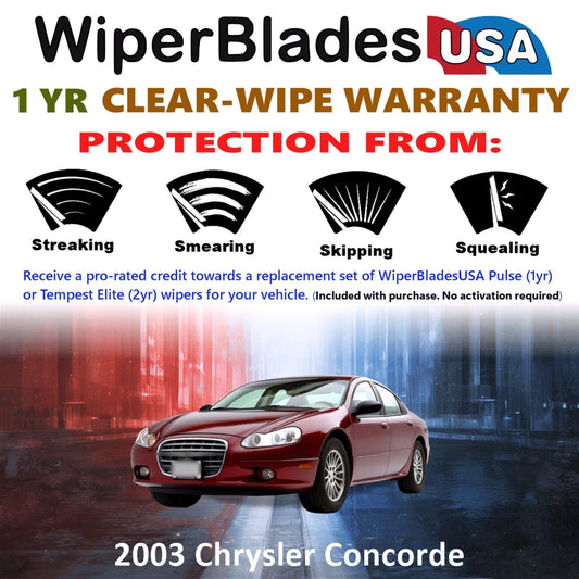 2003 Chrysler Concorde Wiper Blades w/1yr Wear Warranty (Set of 2) Wipers-1