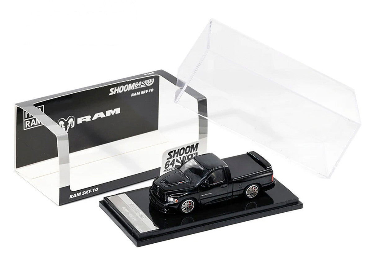 2003 Dodge Ram SRT-10 Pickup Truck Black 1/64 Diecast Model Car by Shoom64 Models-3