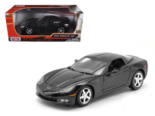 2005 Chevrolet Corvette C6 Coupe Black 1/24 Diecast Model Car by Motormax-0