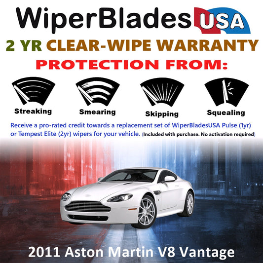 2011 Aston Martin V8 Vantage Wiper Blades w/2yr Wear Warranty (Set of 2) Wipers-1
