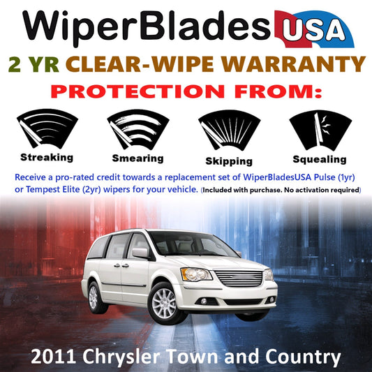 2011 Chrysler Town and Country Wiper Blades w/2yr Warranty (Set of 2) Wipers-1