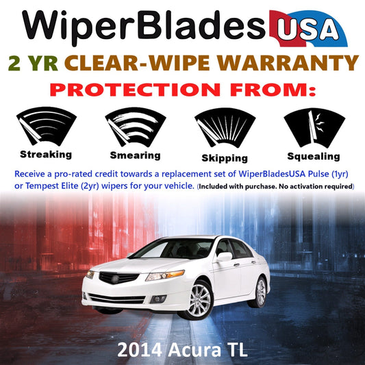 2014 Acura TL Wiper Blades Set w/2yr Warranty (Set of 2) Tempest Elite Wipers-1