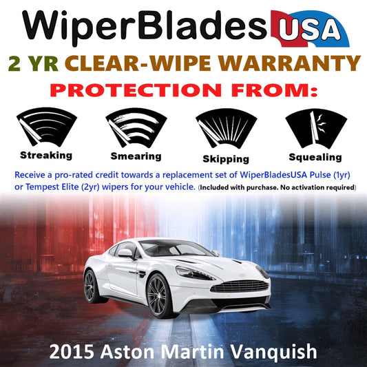 2015 Aston Martin Vanquish Wiper Blades w/2yr Wear Warranty (Set of 2) Wipers-1