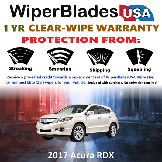2017 Acura RDX Wiper Blades Set w/1yr Wear Warranty (Set of 2) Pulse Beam Wipers-1