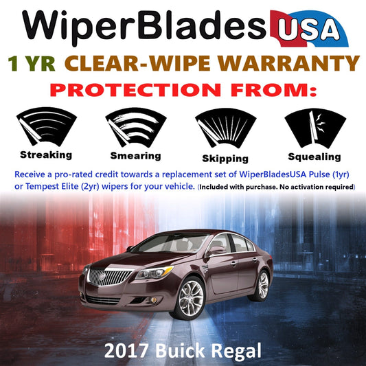2017 Buick Regal Wiper Blades Set w/1yr Warranty (Set of 2) Pulse Beam Wipers-1