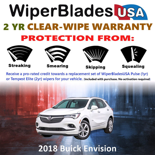 2018 Buick Envision Wiper Blades w/2yr Wear Warranty (Set of 2) Beam Wipers-1