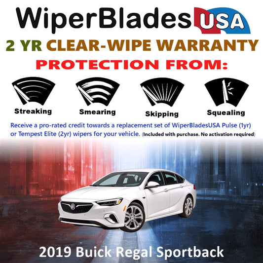 2019 Buick Regal Sportback Wiper Blades w/2yr Wear Warranty (Set of 2) Wipers-1