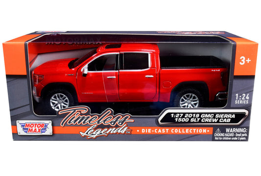 2019 GMC Sierra 1500 SLT Crew Cab Pickup Truck Red 1/24-1/27 Diecast Model Car by Motormax-1