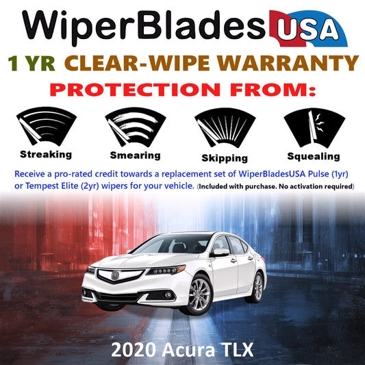2020 Acura TLX Wiper Blades Set w/1yr Wear Warranty (Set of 2) Pulse Beam Wipers-1