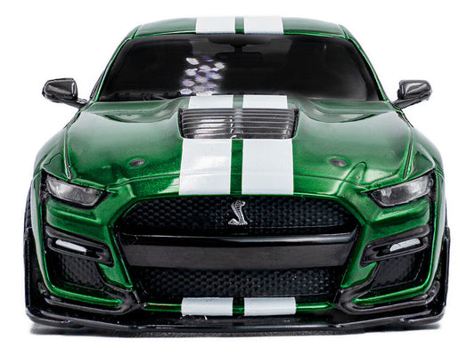 2020 Ford Mustang Shelby GT500 Fast Track Eruption Green Metallic with White Stripes 1/43 Diecast Model Car by Solido-3