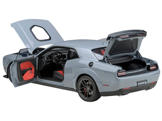 2022 Dodge Challenger R/T Scat Pack Widebody Smoke Show Gray 1/18 Model Car by Autoart-1