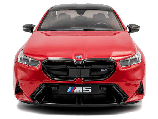 2025 BMW M5 Fire Red with Black Top 1/18 Diecast Model Car by Solido-1