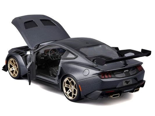 2025 Ford Mustang GTD Dark Gray Metallic with Black Top "Special Edition" Series 1/18 Diecast Model Car by Maisto-1