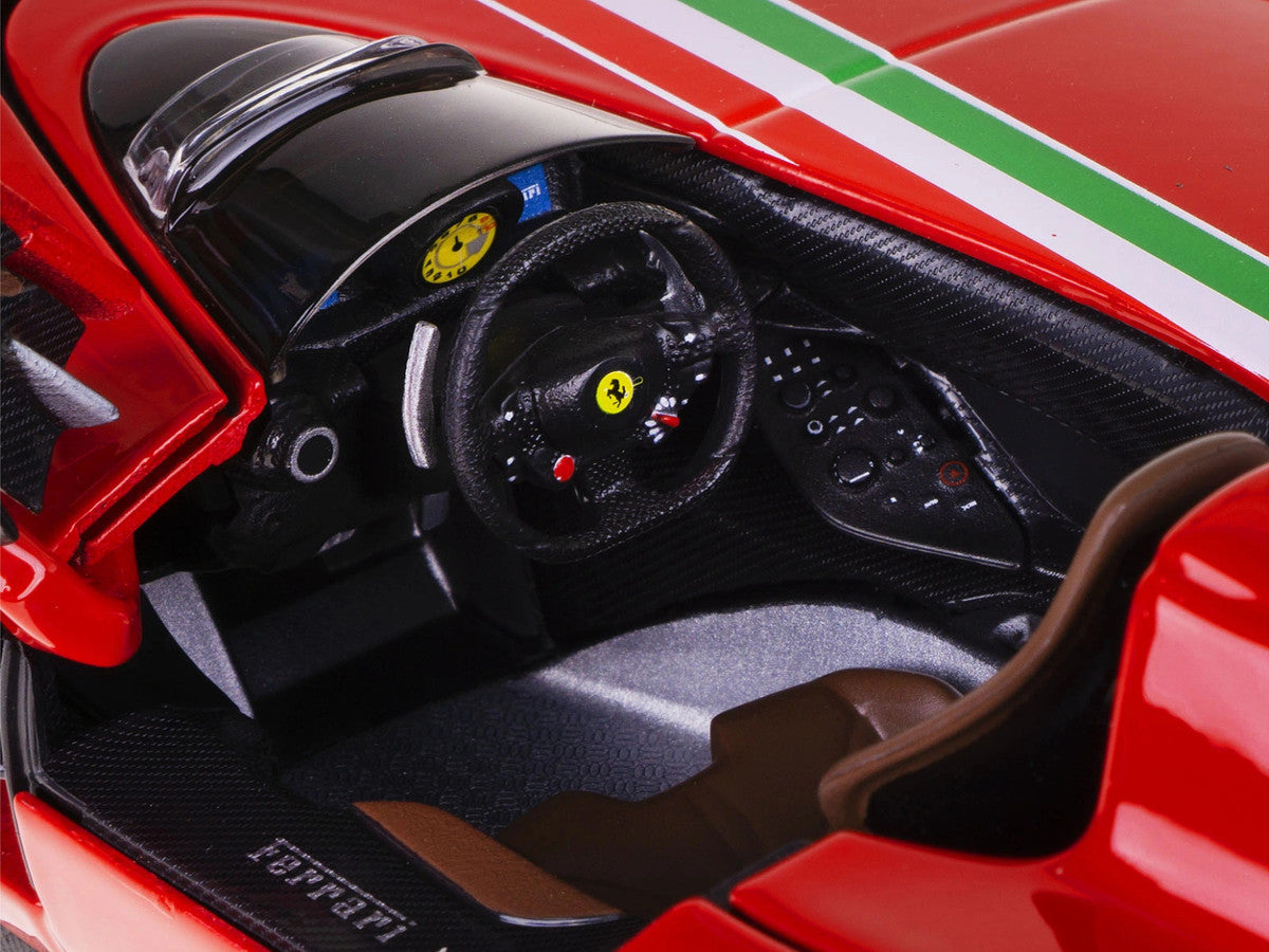 Ferrari Monza SP1 Red with Italian Flag Stripes "Signature Series" 1/18 Diecast Model Car by Bburago-3