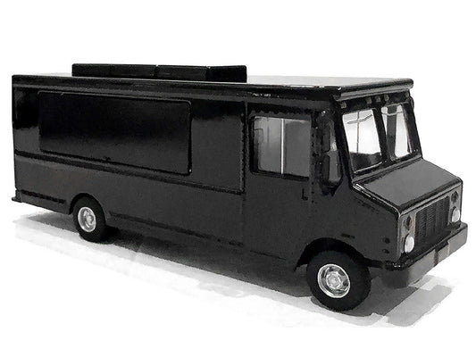 Food Truck Plain Black 1/64 Diecast Model by American Diorama-1