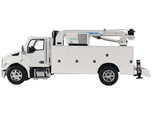 Kenworth T380 Auto-Crane Titan 85-Body HC14-Crane Work Truck with Miller EnPak White "Transport Series" 1/50 Diecast Model by Diecast Masters-1