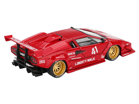 Lamborghini Countach LB-WORKS #41 Red Limited Edition 1/64 Diecast Model Car by Mini GT-1
