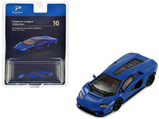 Lamborghini Countach LPI 800-4 Blue "Hypercar League Collection" 1/64 Diecast Model Car by PosterCars-0