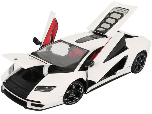 Lamborghini Countach LPI 800-4 White with Black Accents and Red Interior "Special Edition" 1/18 Diecast Model Car by Maisto-1