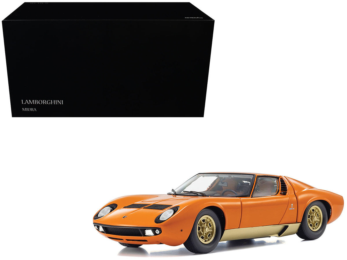 Lamborghini Miura P 400 Orange 1/18 Diecast Model Car by Kyosho-4