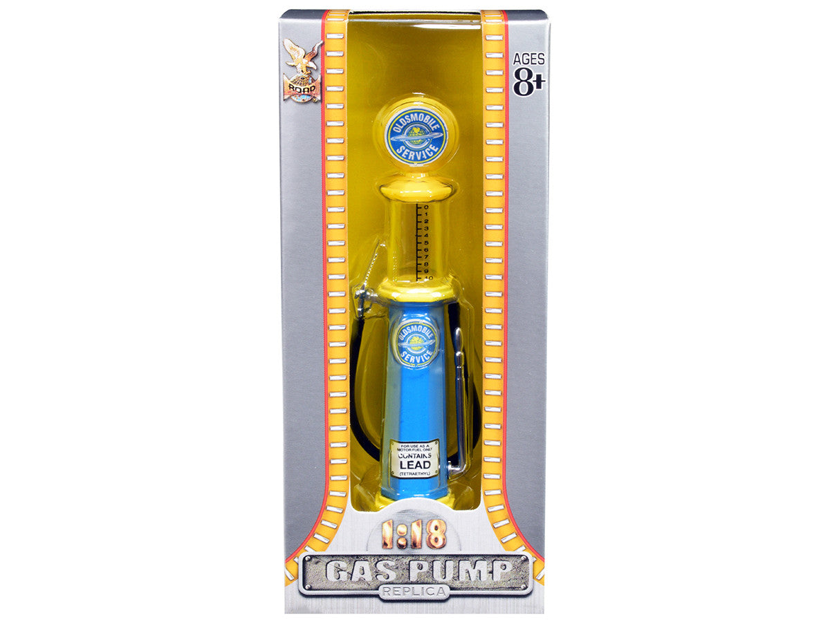 Oldsmobile Service Vintage Cylinder Gas Pump 1/18 Diecast Replica by Road Signature-0