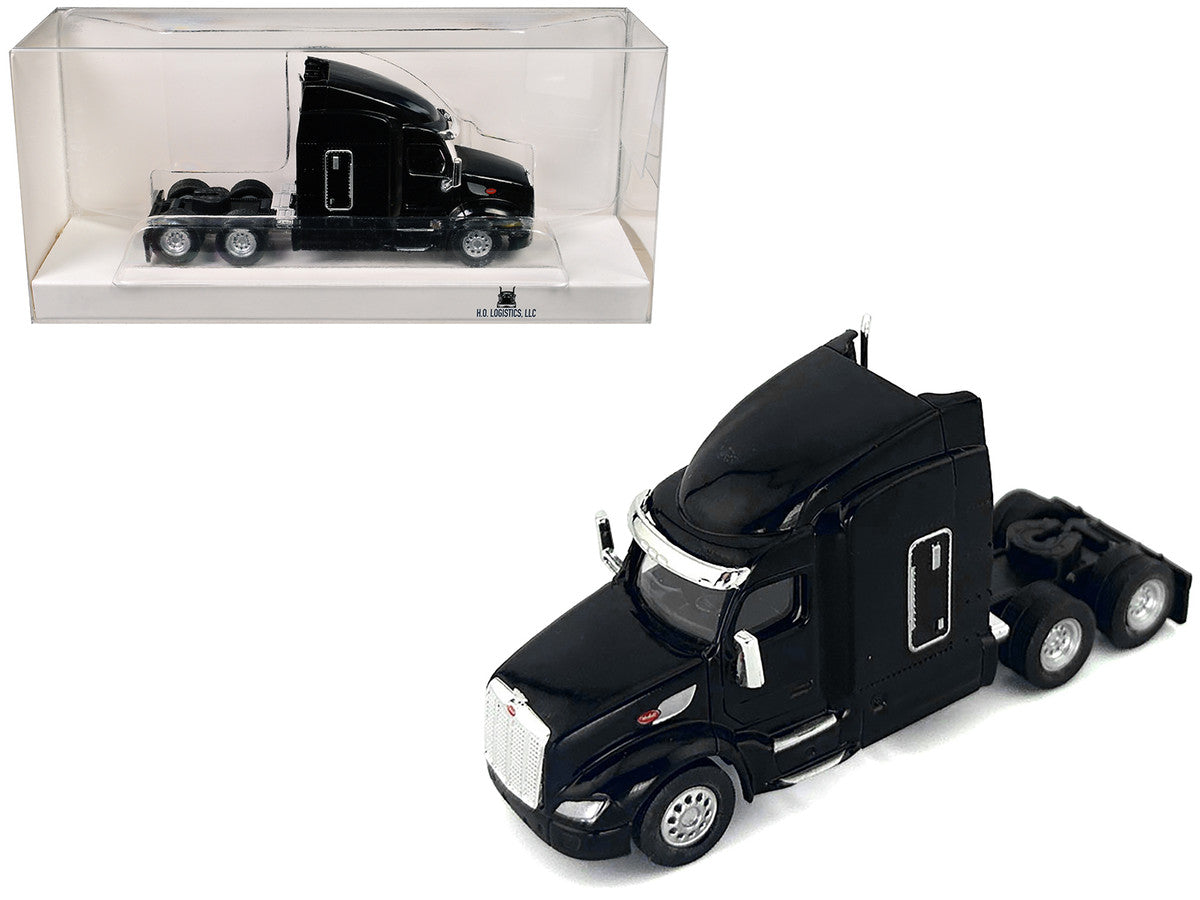 Peterbilt 579 Sleeper Cab Black 1/87 (HO) Plastic Model Car by HO Logistics-2