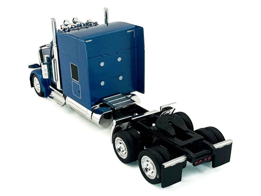 Peterbilt 589 with Stand Up Sleeper Cab Blue Metallic 1/87 (HO) Plastic Model Car by HO Logistics-1