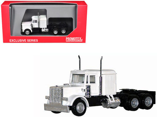 Peterbilt Long Tractor White 1/87 (HO) Plastic Model Car by Promotex-0