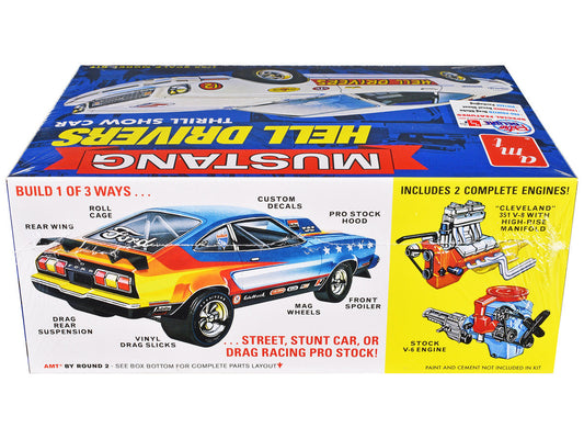 Skill 2 Model Kit 1977 Ford Mustang "Hell Drivers" Thrill Show Car 1/25 Scale Model by AMT-1