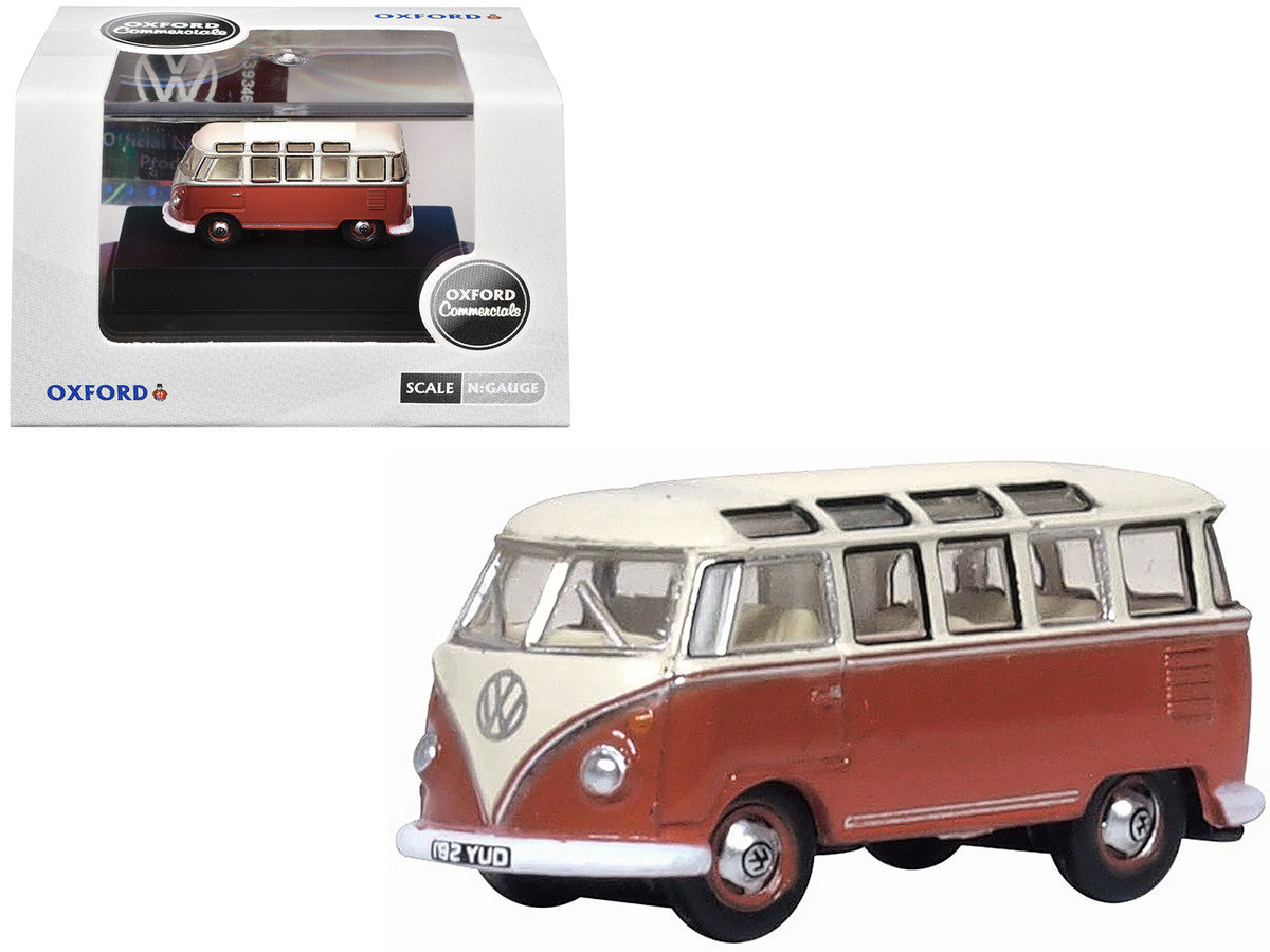 Volkswagen T1 Samba Bus Sealing Wax Red and Gray 1/148 (N) Scale Diecast Model Car by Oxford Diecast-4