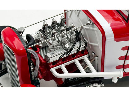 1932 Ford 3 Window Coupe "Peppermint Twist" Red with White Graphics Limited Edition to 372 pieces Worldwide 1/18 Diecast Model Car by ACME-2