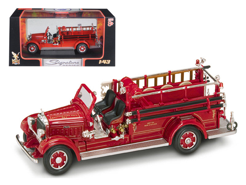 1935 Mack Type 75BX Fire Engine Red 1/43 Diecast Model Car by Road Signature-0