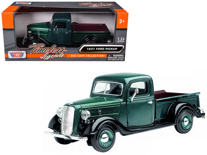 1937 Ford Pickup Truck Green and Black 1/24 Diecast Model Car by Motormax-2
