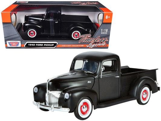 1940 Ford Pickup Matt Black 1/18 Diecast Model Car by Motormax-0