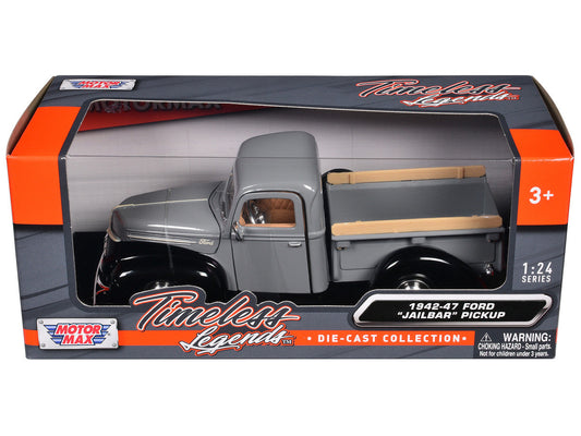 1942-47 Ford "Jailbar" Pickup Truck Gray and Black "Timeless Legends" Series 1/24 Diecast Model Car by Motormax-0