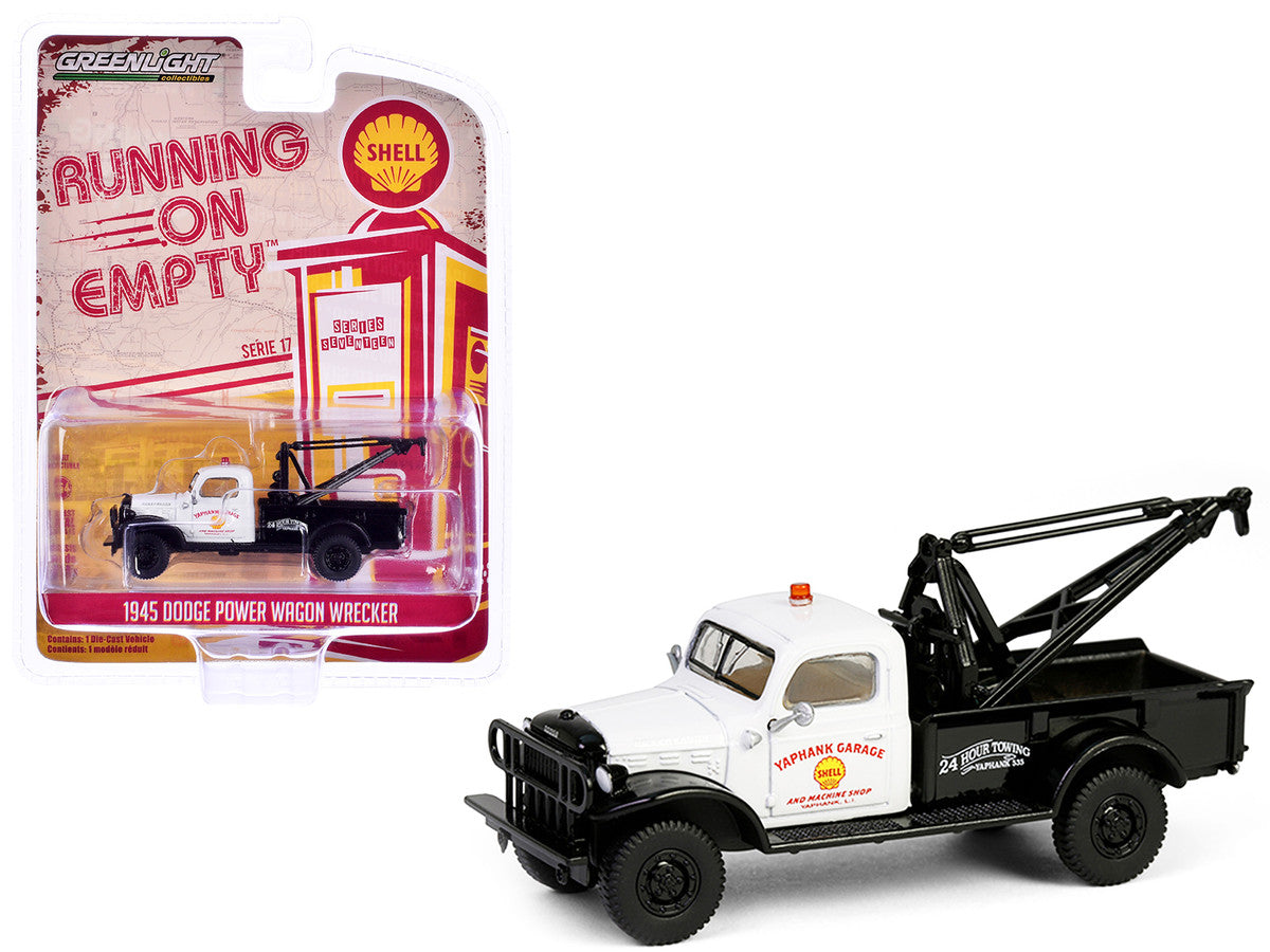1945 Dodge Power Wagon Wrecker Tow Truck "Shell Oil" White and Black "Running on Empty" Series 17 1/64 Diecast Model Car by Greenlight-2