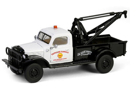 1945 Dodge Power Wagon Wrecker Tow Truck "Shell Oil" White and Black "Running on Empty" Series 17 1/64 Diecast Model Car by Greenlight-0