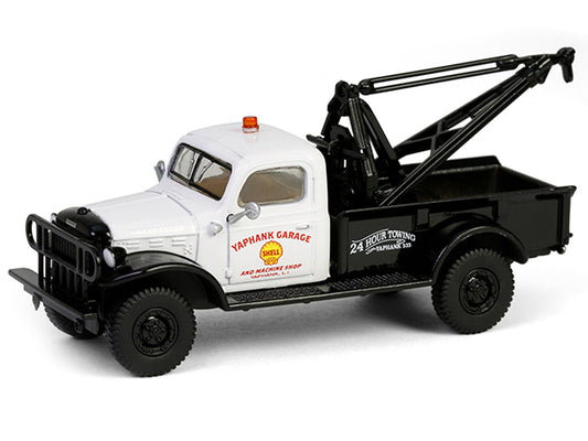 1945 Dodge Power Wagon Wrecker Tow Truck "Shell Oil" White and Black "Running on Empty" Series 17 1/64 Diecast Model Car by Greenlight-0