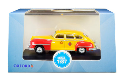 1946-1948 DeSoto Suburban Yellow and Red "San Francisco Taxi" "The Godfather" Movie 1/87 (HO) Scale Diecast Model Car by Oxford Diecast-1