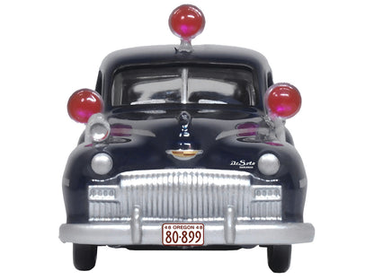 1946 DeSoto Suburban Ambulance Dark Blue "Junction City Ambulance" 1/87 (HO) Scale Diecast Model Car by Oxford Diecast-3