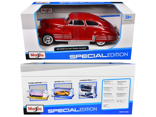 1948 Chevrolet Fleetline Aerosedan Red ’Special Edition’ Series 1/25 Diecast Model Car by Maisto - Car Models