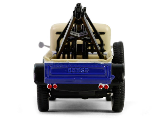 1948 Dodge Power Wagon Wrecker Tow Truck Beige and Blue "Chevron Special Edition" Series 1 1/64 Diecast Model Car by Greenlight-0