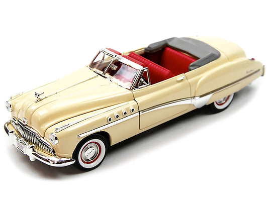 1949 Buick Roadmaster Cream with Red Interior 1/18 Diecast Model Car by Motormax - Car Models